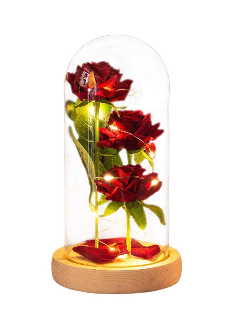 Generic Beauty and The Beast Rose, Valentines Gifts for Women, Birthday Gifts for Mom, Light Up Rose in Glass Dome, Eternal Rose Flower Gifts for Mom, Valentines Rose Gifts Girlfriends for Wife  - Image 1