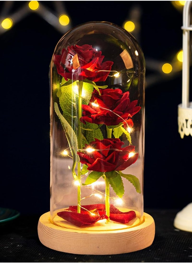 Generic Beauty and The Beast Rose, Valentines Gifts for Women, Birthday Gifts for Mom, Light Up Rose in Glass Dome, Eternal Rose Flower Gifts for Mom, Valentines Rose Gifts Girlfriends for Wife  - Image 4