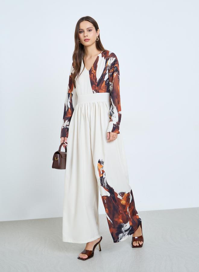 تايك تو جمبسوت مطبوع بأرجل واسعة - Image 1