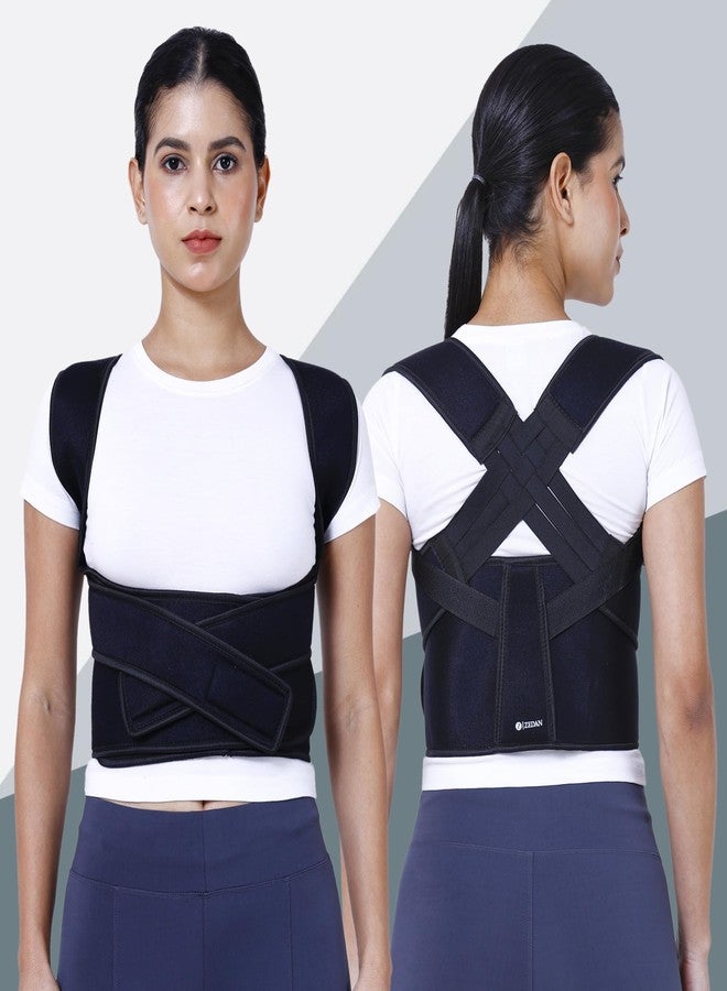 ZEDAN Neoprene Back Brace Posture Corrector Belt For Men & Women|Fully Adjustable Shoulder & Back Support|Upper & Lower Back Pain Relief|For Spine & Body Posture Correction - Image 4