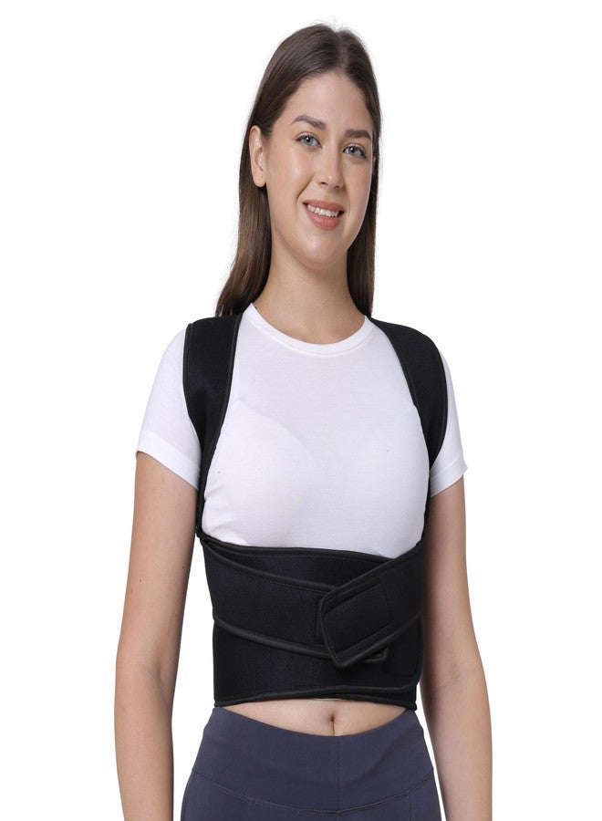 ZEDAN Neoprene Back Brace Posture Corrector Belt For Men & Women|Fully Adjustable Shoulder & Back Support|Upper & Lower Back Pain Relief|For Spine & Body Posture Correction - Image 2
