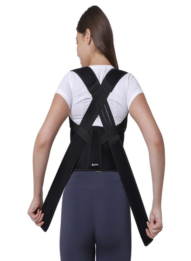 ZEDAN Neoprene Back Brace Posture Corrector Belt For Men & Women|Fully Adjustable Shoulder & Back Support|Upper & Lower Back Pain Relief|For Spine & Body Posture Correction - Image 1