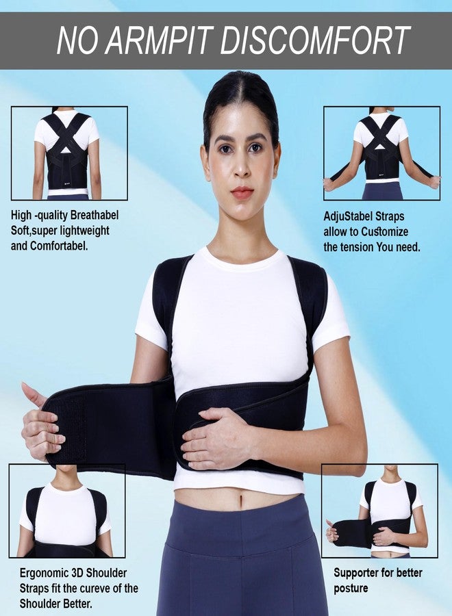 ZEDAN Neoprene Back Brace Posture Corrector Belt For Men & Women|Fully Adjustable Shoulder & Back Support|Upper & Lower Back Pain Relief|For Spine & Body Posture Correction - Image 3
