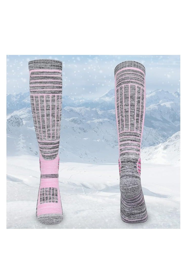SYOSI Thermal Ski Socks Mens Womens Socks Knee High Long Performance Athletic Socks Warm Cushioned Non-slip Sports Cushioned Socks for Skiing Football Hiking Walking Snowboard - Image 4