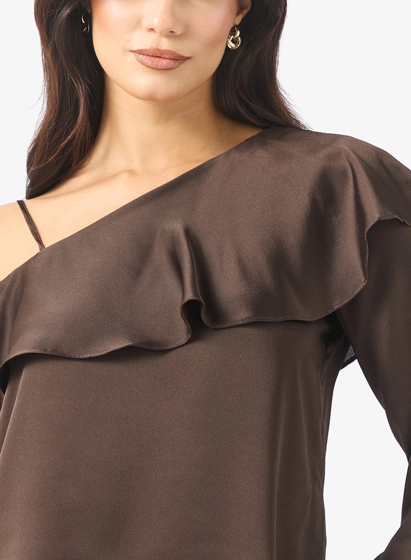 VERO MODA Off Shoulder Ruffle Long Sleeve Top - Image 2