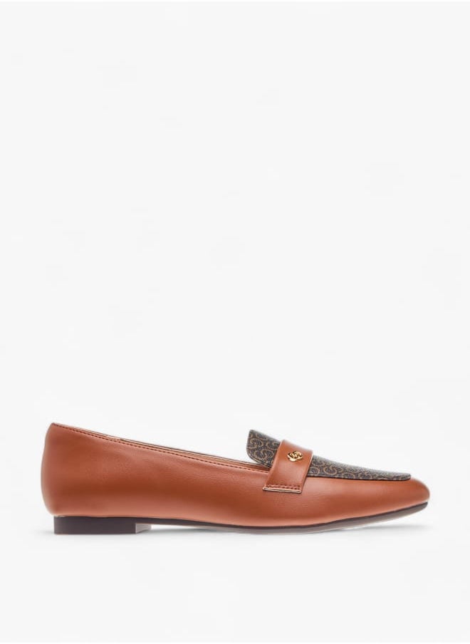 Celeste Womens Monogram Print Slip-On Loafers With Metal Accent  - Image 3