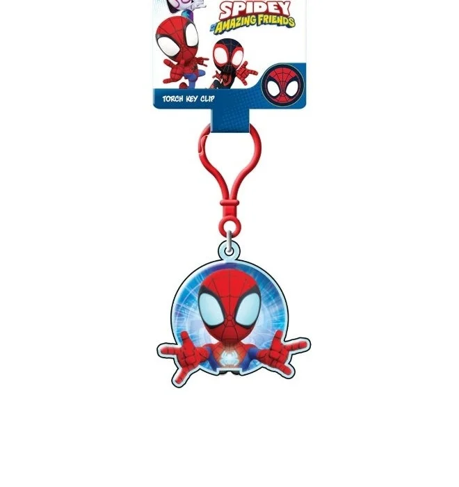 Pyramid Pyramid Spiderman 'Spidey Glow Webs' Torch Key Clip, Multicolour