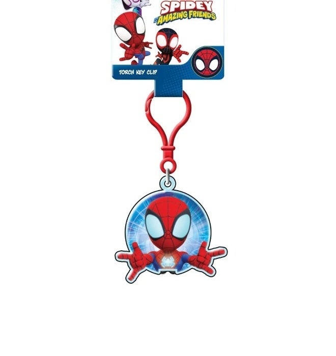 Pyramid Spiderman 'Spidey Glow Webs' Torch Key Clip, Multicolour