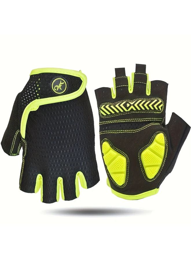Gray Half Finger Breathable Cycling Gloves for Road Mountain Biking Commuting - Image 3