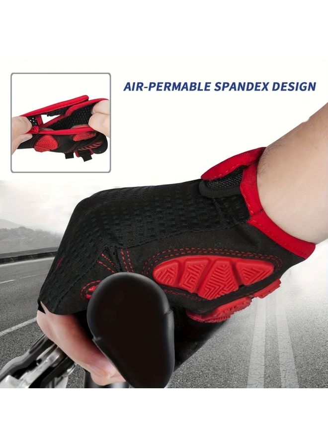 Gray Half Finger Breathable Cycling Gloves for Road Mountain Biking Commuting - Image 5