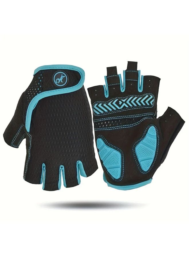 Gray Half Finger Breathable Cycling Gloves for Road Mountain Biking Commuting - Image 4