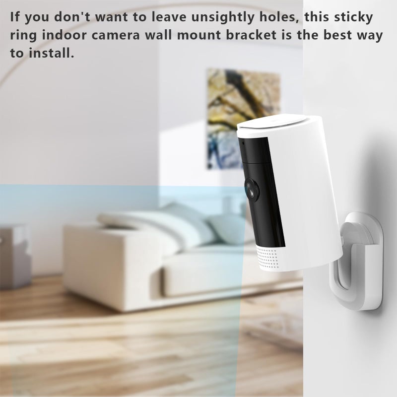 Pefecon 3 Pack R-ing Camera Mount, Strong Adhesive Wall Bracket for R-ing Indoor Cam(1st Gen and 2nd Gen), Tool-Free Sturdy Mounting Kit (White, Camera Not Included) - Image 3