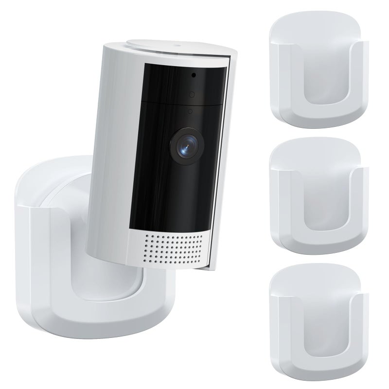 Pefecon 3 Pack R-ing Camera Mount, Strong Adhesive Wall Bracket for R-ing Indoor Cam(1st Gen and 2nd Gen), Tool-Free Sturdy Mounting Kit (White, Camera Not Included) - Image 1