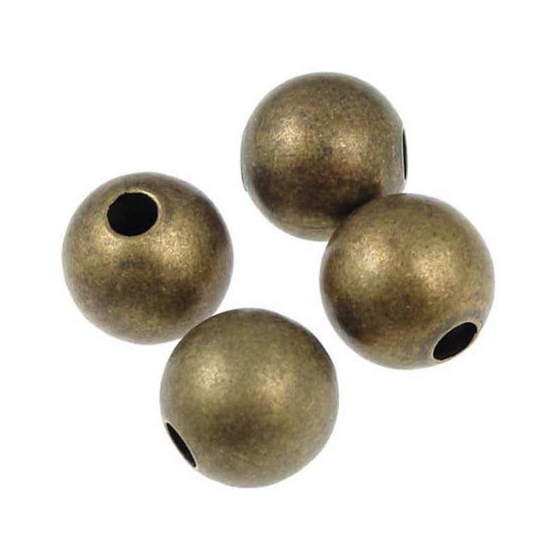 100pcs Beautiful 8mm Smooth Seamless Loose Round Beads Tarnish Resistant Antique Bronze Spacer for DIY Craft Jewelry Making CF308