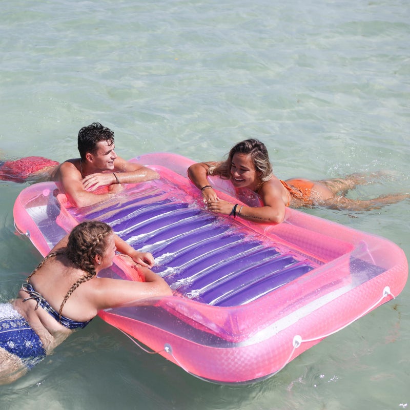 SWIMLINE ORIGINAL Suntan Tub Classic Edition Inflatable Floating Lounger Pink  Purple Tanning Pool Hybrid Lounge Oversized Pillow Fill With Water Reflective Design For Tanning and Outdoors - Image 3