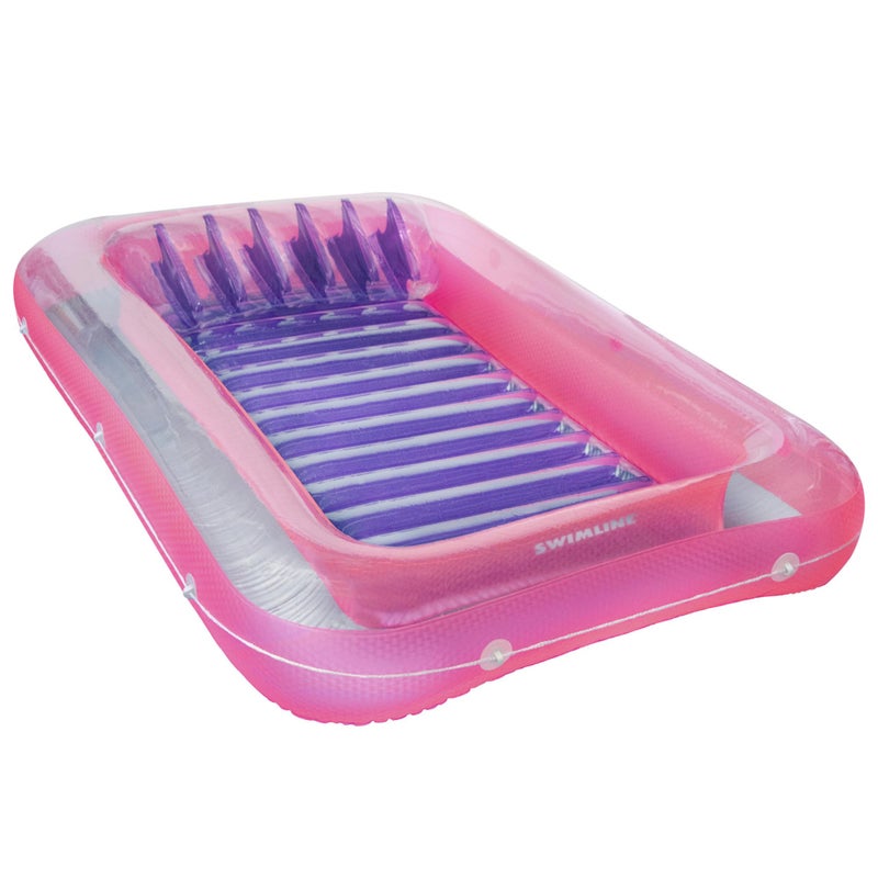 SWIMLINE ORIGINAL Suntan Tub Classic Edition Inflatable Floating Lounger Pink  Purple Tanning Pool Hybrid Lounge Oversized Pillow Fill With Water Reflective Design For Tanning and Outdoors - Image 2