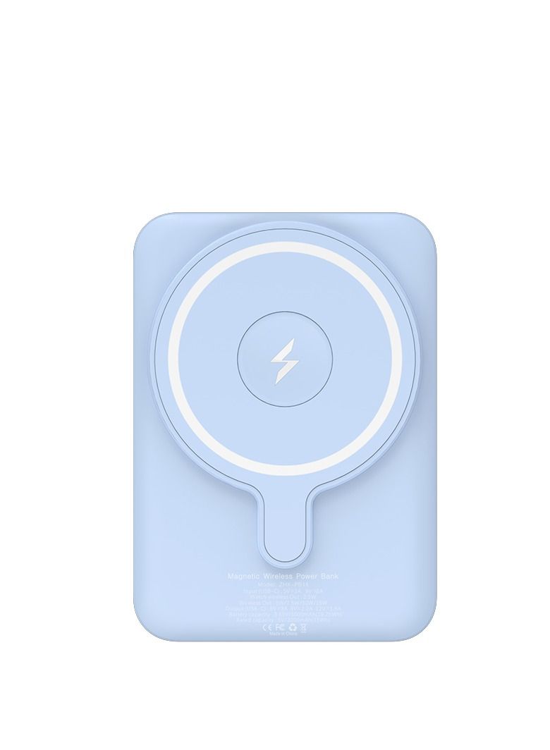 GULFLINK Fast Magnetic Portable Power Bank Charger for Apple iPhone 13/14/15 series 5000mah Blue - Image 1