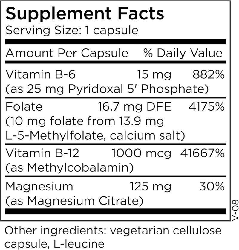 MethylPro LMethylfolate 10 mg  Cofactors  L Methyl Folate Supplement for Women  Men Methylated Vitamin B9 5MTHF with B6 and B12 for Brain Health Focus and Calm  30 Capsules Pack of 1 - Image 2