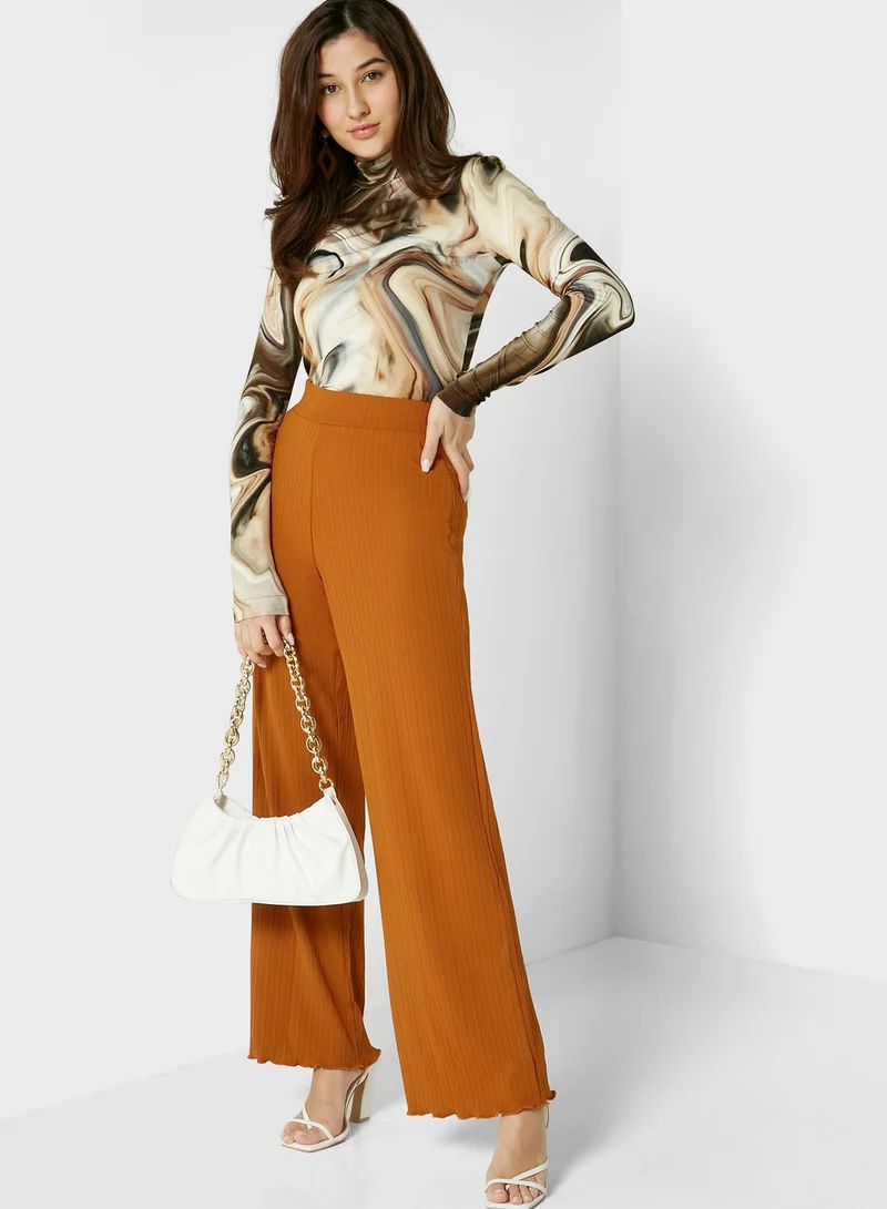 MANGO Wide Leg Pants