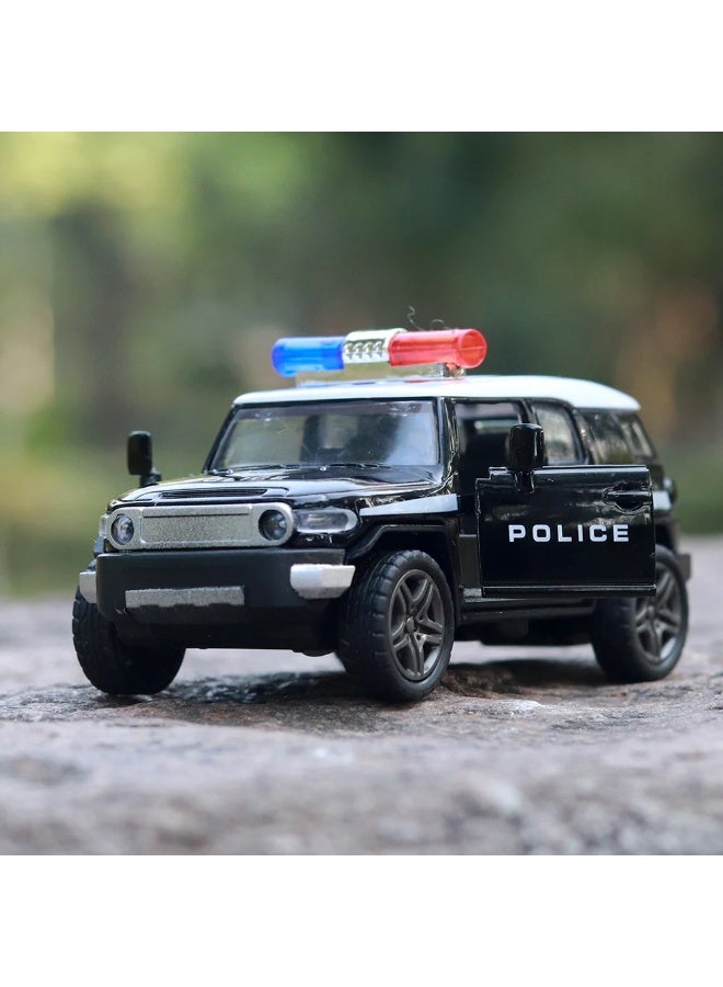 Toy Box Pull Back Metal Police Car with Lights and Sound for Kids - Image 3
