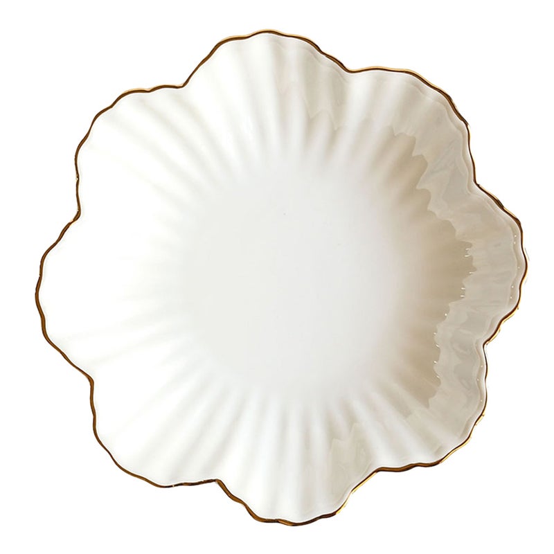 2 pcs Ceramic Dish Household Storage Plate Food Serving Dish Food Plate (White) - Image 1