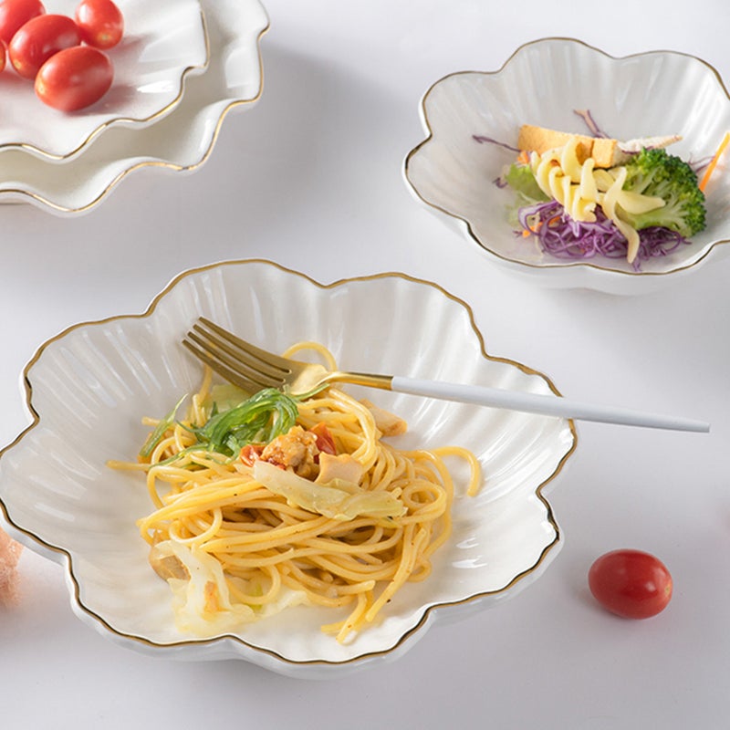 2 pcs Ceramic Dish Household Storage Plate Food Serving Dish Food Plate (White) - Image 3