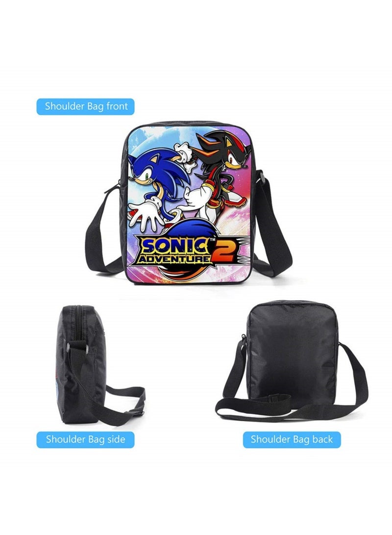 Polyester 3D Sonic Printed 3 In1 School Backpack with Shoulder Bag and Pencil Case for Kids 15.7in Set of 3 Pieces - Image 3