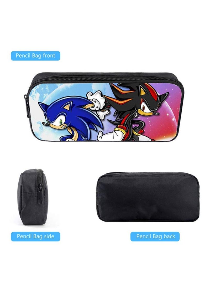 Polyester 3D Sonic Printed 3 In1 School Backpack with Shoulder Bag and Pencil Case for Kids 15.7in Set of 3 Pieces - Image 4