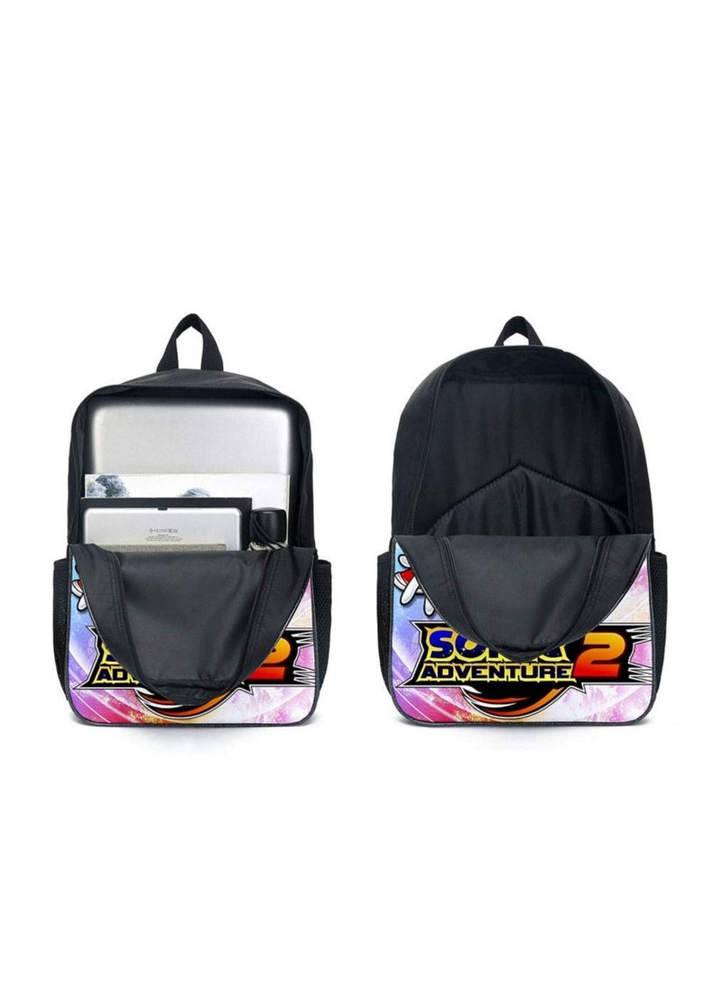 Polyester 3D Sonic Printed 3 In1 School Backpack with Shoulder Bag and Pencil Case for Kids 15.7in Set of 3 Pieces - Image 5