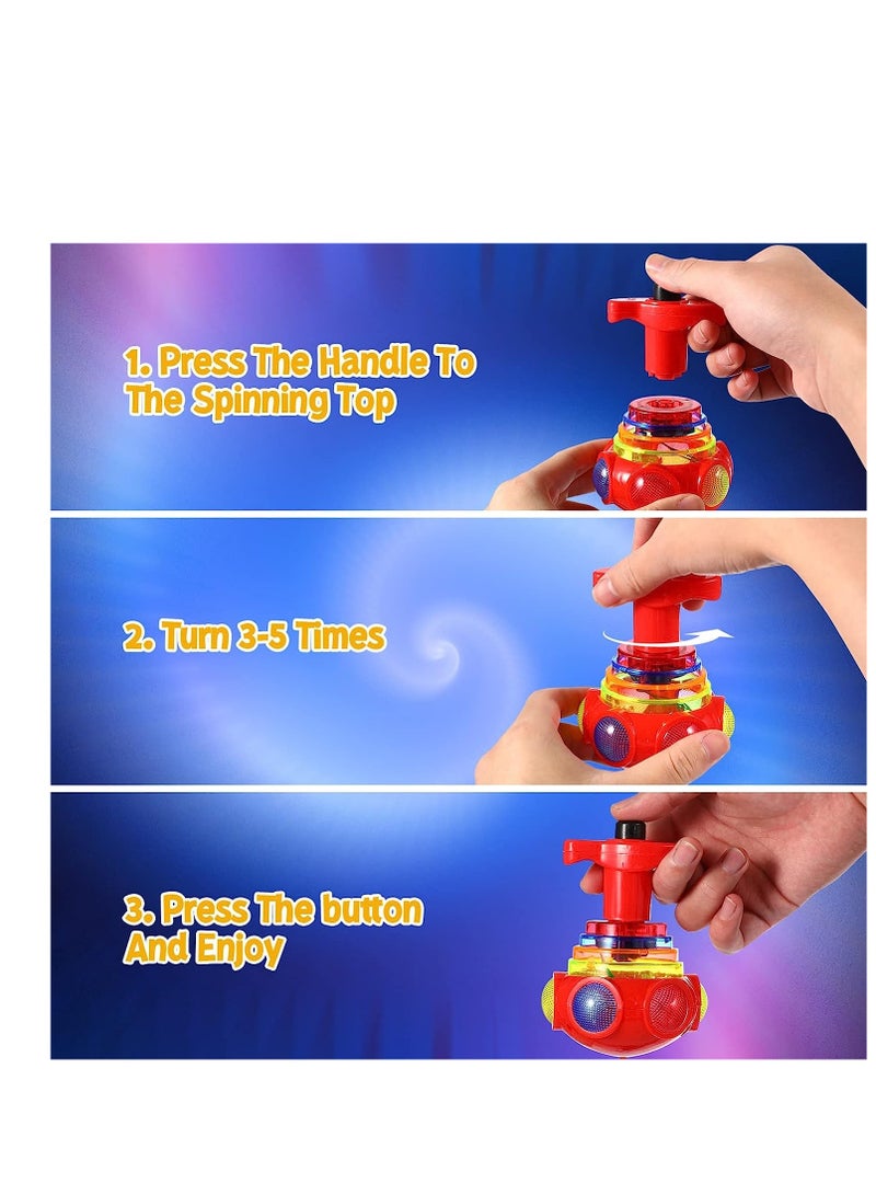 4 قطع من الألعاب المضيئة، دواليب دوارة، ألعاب جيروسكوب مبتكرة، ألعاب بالجملة، هدايا ممتعة لحفلات أعياد الميلاد، ممتلئة لأكياس الهدايا الأولاد والبنات، حشوات للجوارب، علبة عرض، ألعاب موسيقية - Image 5