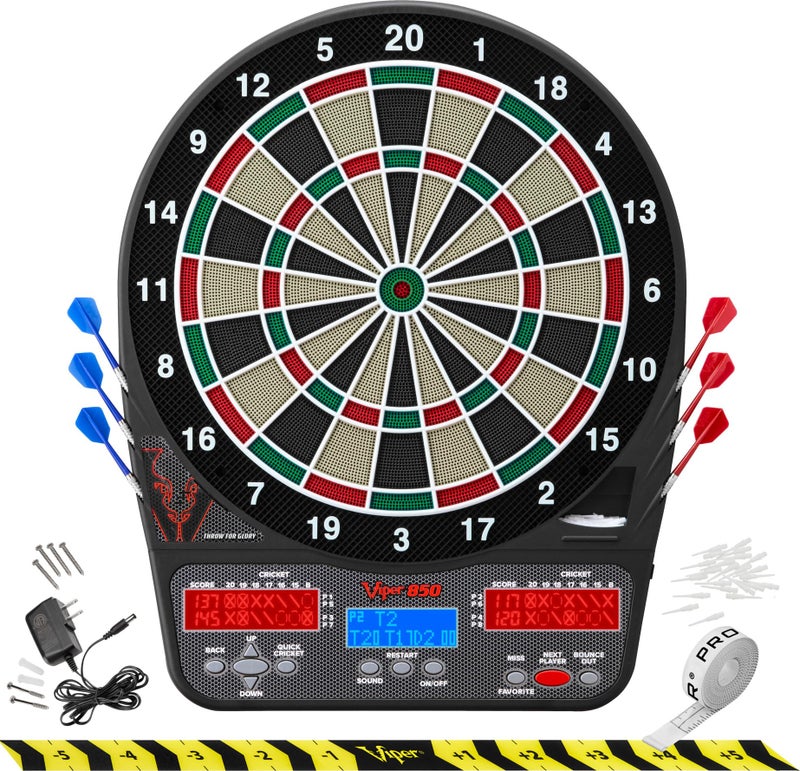 Viper 850 Electronic Dartboard, Ultra Bright Triple Score Display, 50 Games with 470 Scoring Variations, Regulation Size Target-Tested-Tough Segments Made from High Grade Nylon, Includes 6 Darts - Image 1