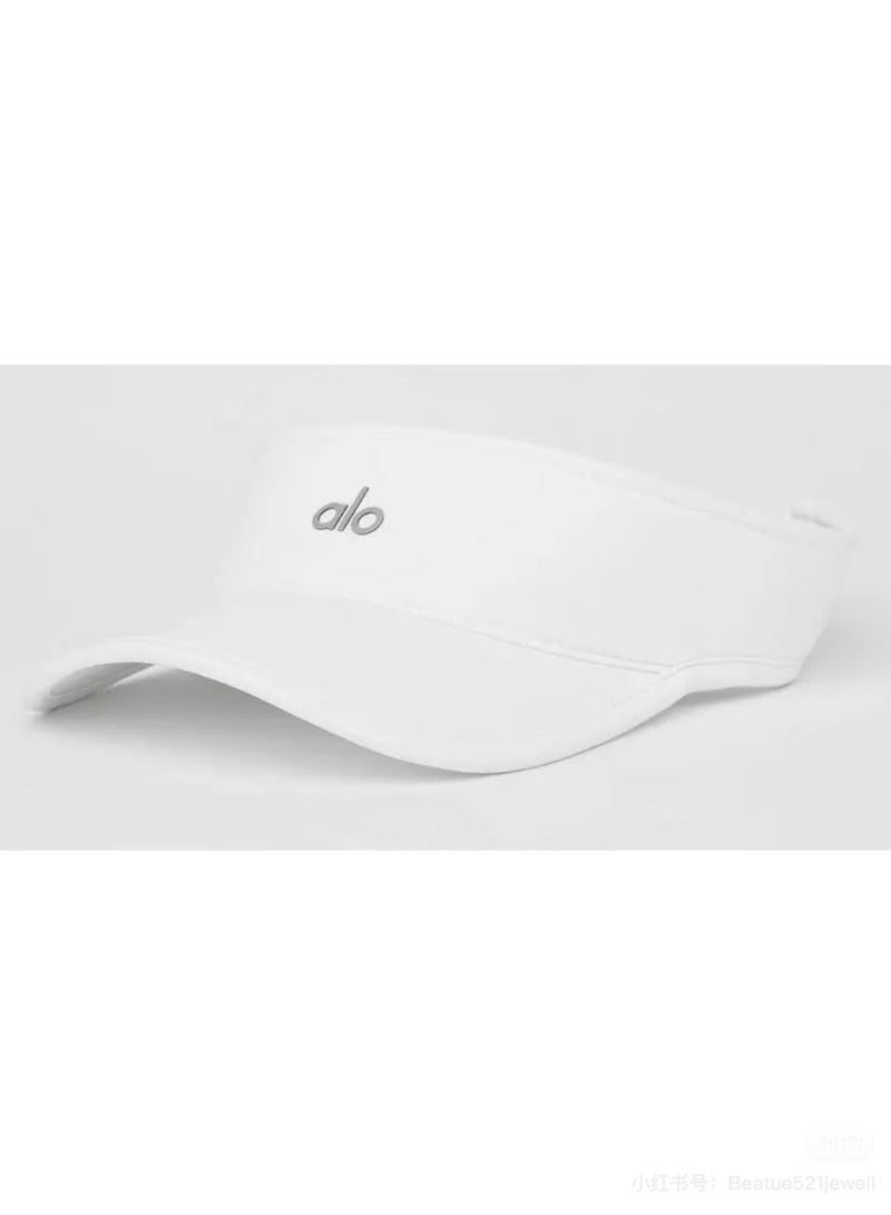 alo ALO open-top hat for sun protection, men's and women's outdoor sports, tennis, comfortable and lightweight, with a mesh sweat-absorbing strap inside-WHITE  - Image 1
