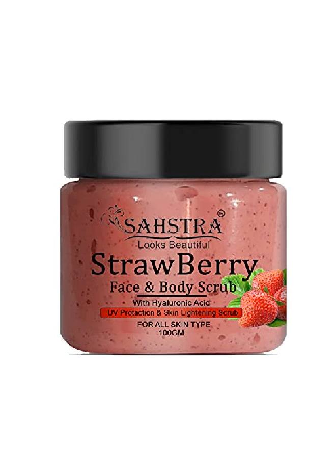 SAHSTRA Strawberry Face Scrub For l Skin And Pimple Free Skin (100 Gm)  - Image 2