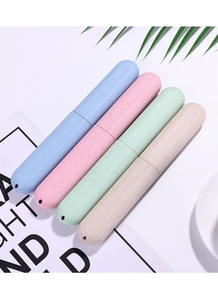 4 Pcs Travel Toothbrush Case Portable Toothbrush Storage Case Eco-Friendly Wheat Straw Toothbrushes Cover Case for Travel Camping School  - Image 1