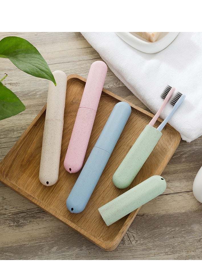 4 Pcs Travel Toothbrush Case Portable Toothbrush Storage Case Eco-Friendly Wheat Straw Toothbrushes Cover Case for Travel Camping School  - Image 2