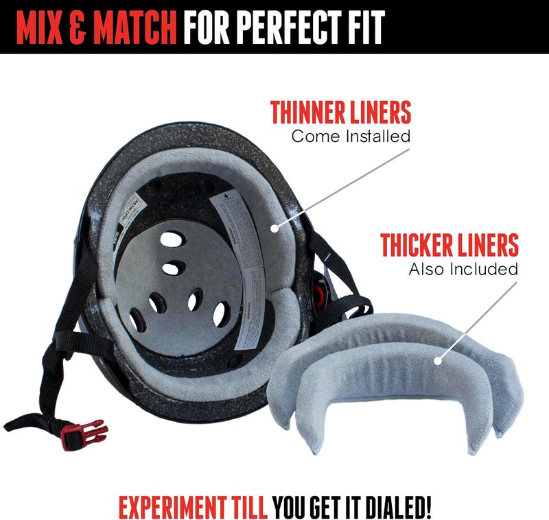 Triple Eight THE Certified Sweatsaver Helmet for Skateboarding, BMX, and Roller Skating - Black Glossy - Image 4