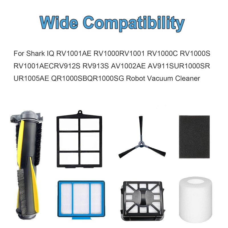 Dhoua Accessories Kit for Shark IQ R101AE (RV1001AE) IQ R101 (RV1001) AV911S EZ AV1010AE IQ Robot Vacuum Cleaner Replacement Parts Pack of Main Brush, Filters, Side Brushes - Image 2