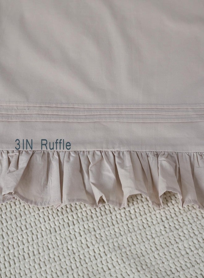 YINFUNG أغطية وسائد أوروبية مكشكشة من الكتان، بيج طبيعي، بنمط ريفي أوروبي، بلون الشوفان، قطن أنيق، أغطية وسائد كبيرة 26x26، طقم من قطعتين، لون جملي، رمادي داكن، بنمط ريفي عتيق، أغطية وسائد أوروبية من الدانتيل، لطيفة - Image 5