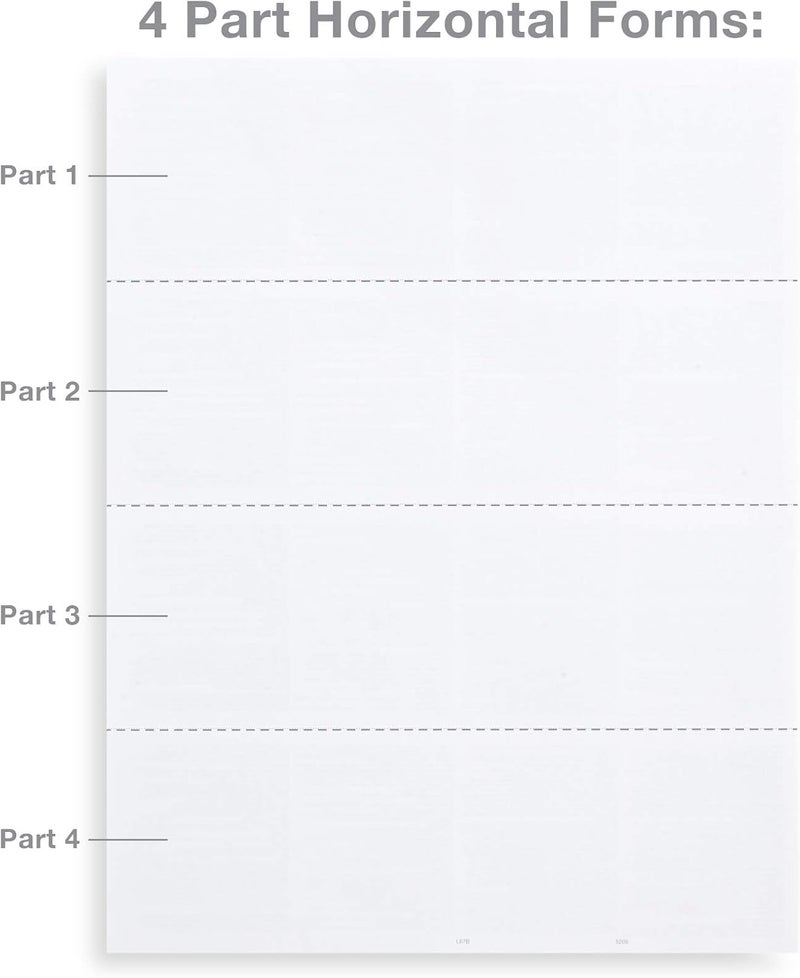 Dutymark 50 W2 Tax Forms, Blank 4-Up Horizontal Forms 2025, 50 Employee Designed for QuickBooks Online and Accounting Software, with Back Instructions, - Image 3