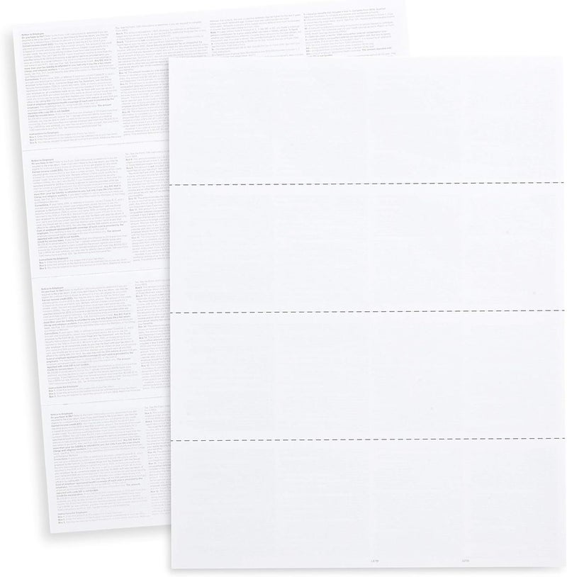 Dutymark 50 W2 Tax Forms, Blank 4-Up Horizontal Forms 2025, 50 Employee Designed for QuickBooks Online and Accounting Software, with Back Instructions, - Image 1