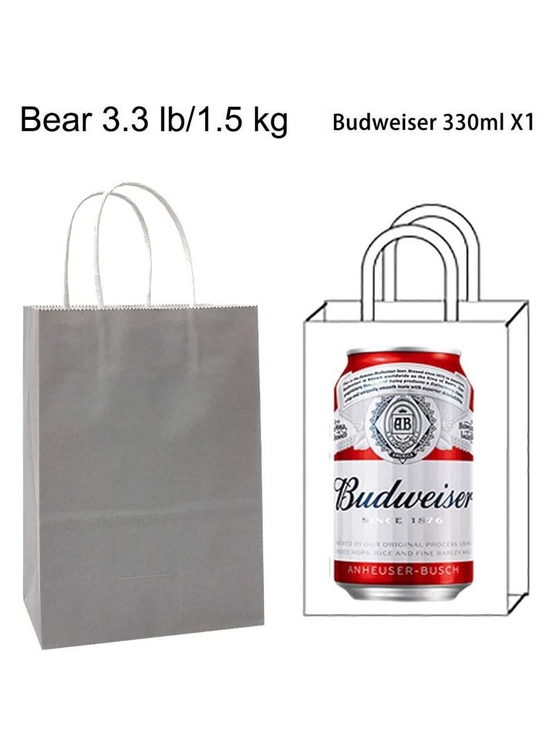 Kraft Paper Bag Silver Twisted Handle 20X27X10 cm Paper Party Bags Hen Party Bags Kraft Paper Bag Bride Birthday Gift Bag Wedding Celebrations Bags for Party Favour 12 Piece - Image 3