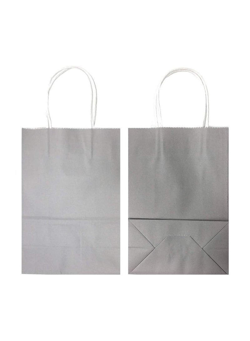 Kraft Paper Bag Silver Twisted Handle 20X27X10 cm Paper Party Bags Hen Party Bags Kraft Paper Bag Bride Birthday Gift Bag Wedding Celebrations Bags for Party Favour 12 Piece - Image 2