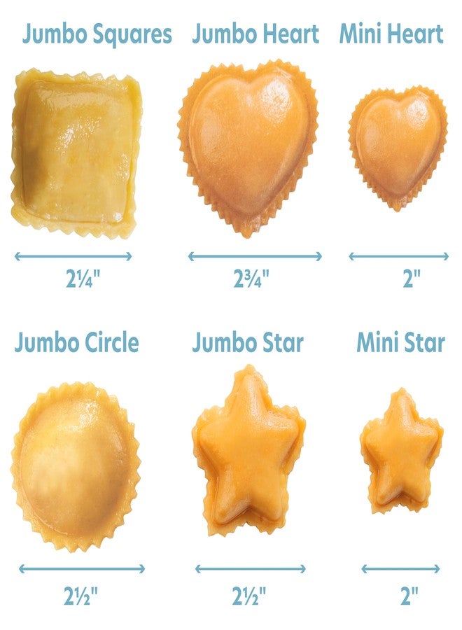 كوتشينا برو قوالب رافيولي جامبو على شكل نجمة (عبوتان) - نجوم كبيرة جدًا 2.5 بوصة - صانع معكرونة محشوة منزلية الصنع - صينية ومكبس من قطعتين يصنعان 3 حبات رافيولي في المرة الواحدة، سهلة الاستخدام والتنظيف - مثالية لحفلات العشاء الإيطالية أو أمسيات رومانسية، هدية لها - Image 5