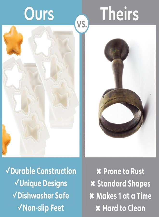 كوتشينا برو قوالب رافيولي جامبو على شكل نجمة (عبوتان) - نجوم كبيرة جدًا 2.5 بوصة - صانع معكرونة محشوة منزلية الصنع - صينية ومكبس من قطعتين يصنعان 3 حبات رافيولي في المرة الواحدة، سهلة الاستخدام والتنظيف - مثالية لحفلات العشاء الإيطالية أو أمسيات رومانسية، هدية لها - Image 4