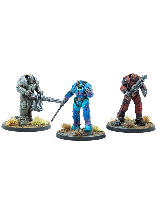 Modiphius Entertainment: Fallout: Wasteland Warfare - Unaligned: X-01 Power Armor - 3 Figures, Unpainted Miniatures, Scenic Bases, Tabletop Miniatures - Image 2