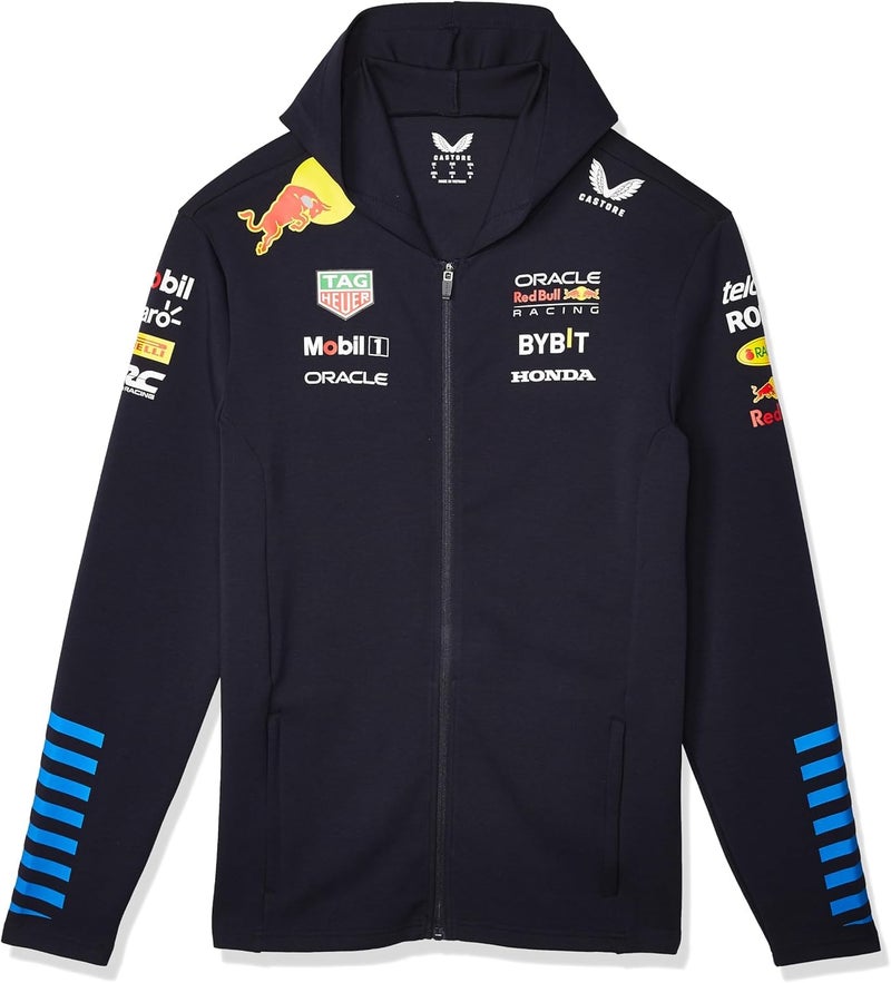 Castore Red Bull Racing F1 Men's 2024 Team Full Zip Hooded Sweatshirt - Image 2