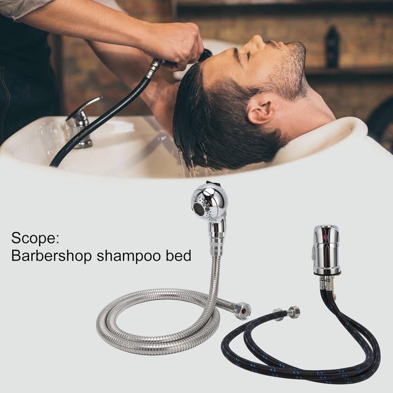 YUYTE Salon Shampoo Bowl Faucet Set Zinc Alloy Material Glossy Finish Prevent Leakage Design Safe for Home and Hair Salon Use - Image 2