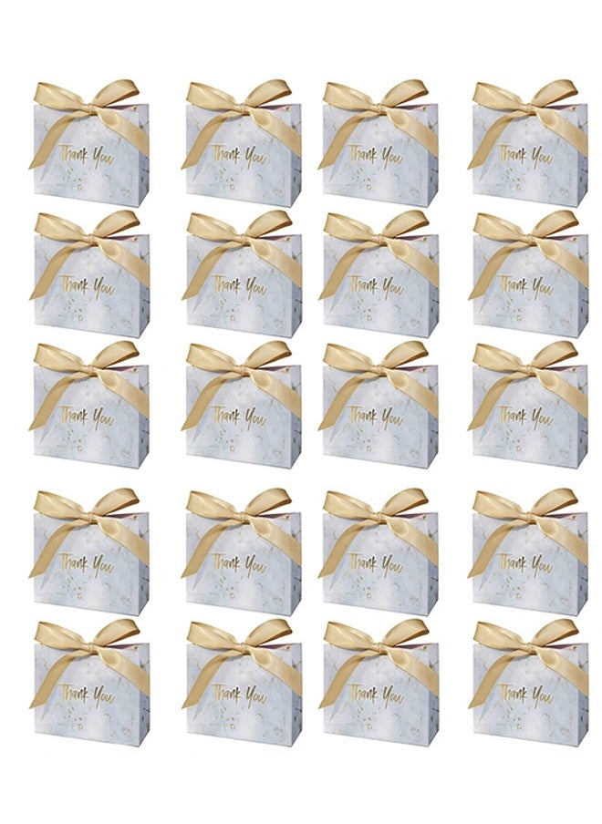 Joyelink 20 PCS 'Thank You' Gift Bags Boxes, Marble Pattern Party Favor Bags with Gold Bow Ribbon, Paper Gift Bags Bulk for Wedding Baby Shower Business Party Supplies Marble Pattern  - Image 1
