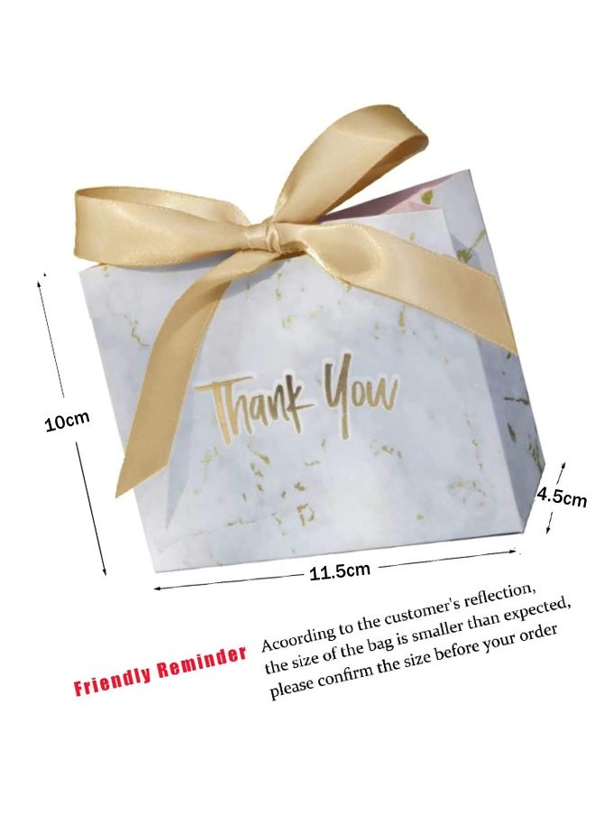 Joyelink 20 PCS 'Thank You' Gift Bags Boxes, Marble Pattern Party Favor Bags with Gold Bow Ribbon, Paper Gift Bags Bulk for Wedding Baby Shower Business Party Supplies Marble Pattern  - Image 4