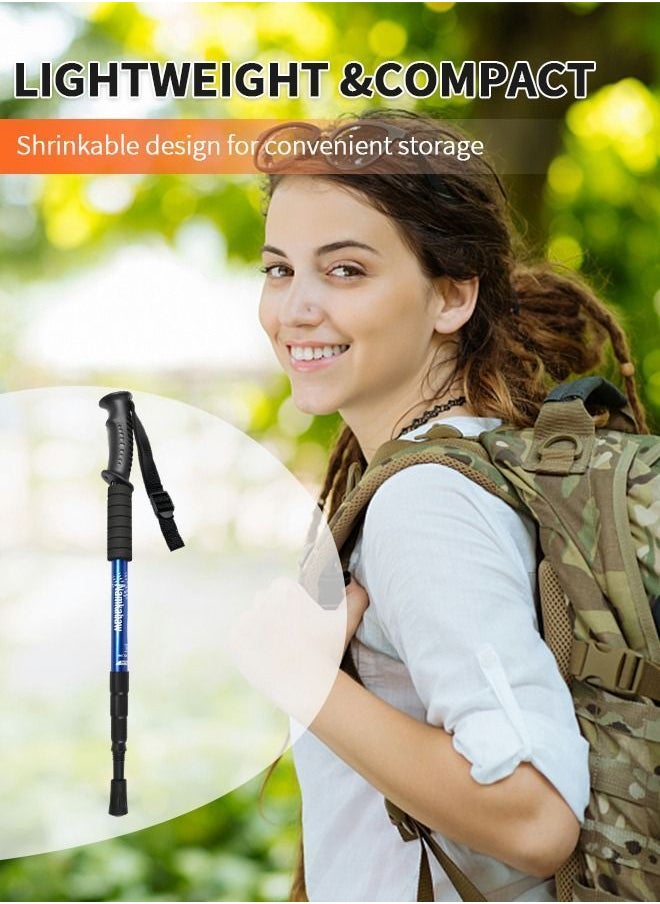 Generic - Trekking Poles Telescopic Walking Sticks Hiking Poles,Ultralight for with 4 Wear-resistant Foot Pads,Outdoor Sports Equipment - Image 1